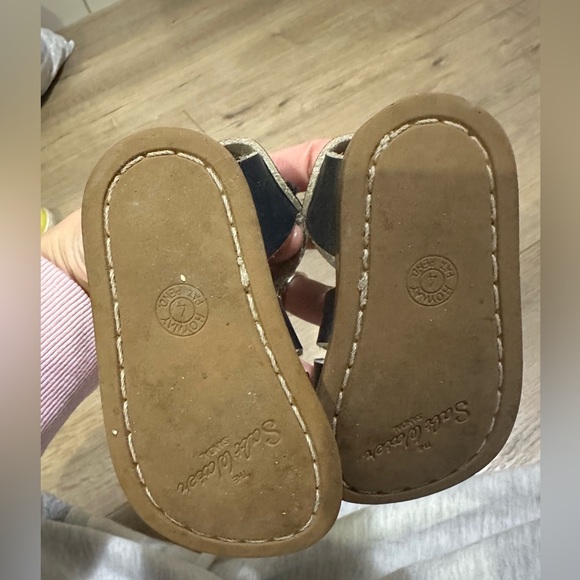 Kids navy blue saltwater leather Sandals size 4 - Picture 4 of 4